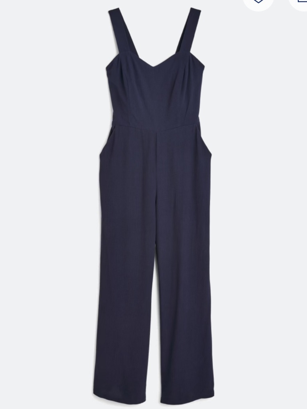 Market & Spruce Jaida Smocked Back Jumpsuit in Navy l Sleeveless Wide-Leg